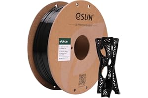 eSUN PLA Filamento 1,75 mm, filamento modificato per stampante 3D PLA, precisione dimensionale +/- 0,03 mm, bobina da 1 kg (2,2 libbre) Filamento di stampa 3D per stampanti 3D (A-Nero)