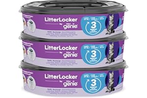 Litter Genie LitterLocker by, 3er-Pack XL-Nachfüllkassette, Original-Spezialfolie mit Geruchsbarriere garantiert 100% Geruchsschutz