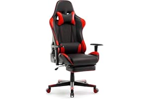 IntimaTe WM Heart Chaise de Bureau en Similicuir Chaise Gaming avec Repos-Pieds Fauteuil Gaming en Tissu Racing Ergonomique,Siège Pivotant(Rouge), 56 x 56 x 132 cm