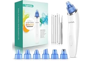 ‎VOYOR VOYOR Blackhead Remover, Blackhead Suction Device, Pore Cleaner, Electric Vacuum, Nasal Acne Remover - with 6 Interchangeable Cleaning Attachments - BR410