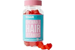 HAIR BURST Biotin Gummies for Hair Growth — Hair, Skin & Nails Vitamin Supplement, Reduces Breakage, Promotes Healthier Thicker- Daily Chewable Vitamins (Pack of 1 (60 Capsules))