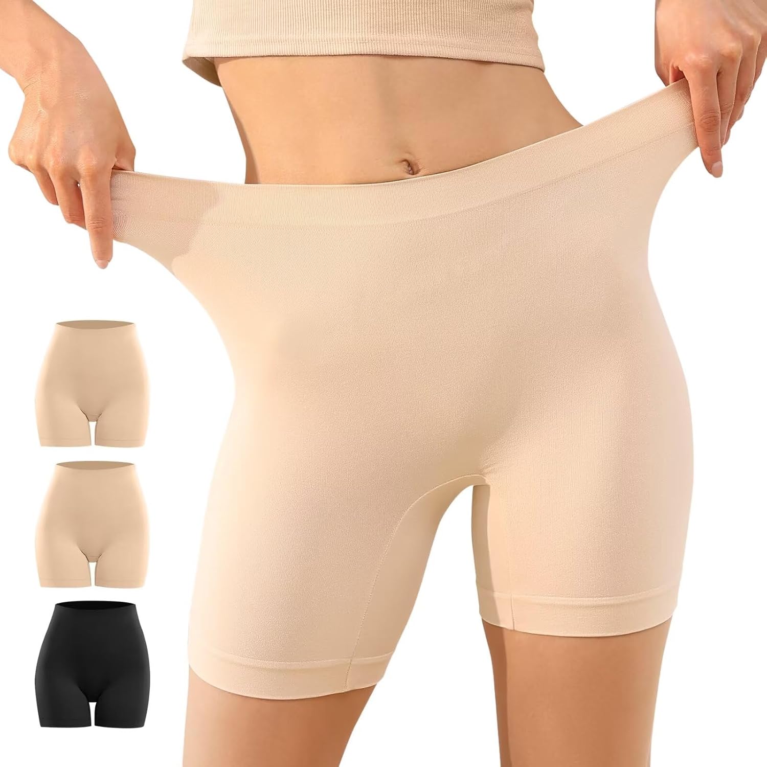 YouShow 3 Pack Pantalon Antirozaduras Mujer Debajo la Falda Pantalones Cortos Vestir Braga Anti Roce