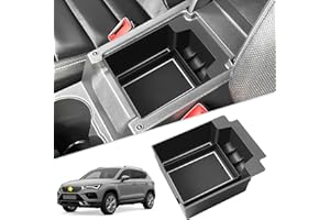 SKTU für SEAT Ateca 2016-2024 Handschuhfach Armlehne Ablagefach Mittelkonsole Zentralsteuerung Aufbewahrungsbox aufbewahrungskiste (Weiß)