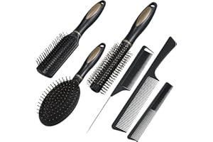 AURORAYER 6 Stück Haarbürste Set,Massag Kämme Mehrere Stile Bürste Haare für Frauen Männer Heimgebrauch, Reisen