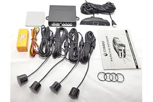 CISBO Dark Grey Parking Reversing Sensor Kit 4 Sensors LED Display & Audio Buzzer
