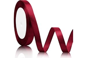 SERENEGLOW Cinta Raso Rojo Vino 10mmx22m Cinta Satinado Cinta Roja Tela Cinta Raso Roja Cinta De Regalo Cinta De Raso De Lazo Rojo Cinta Roja Cinta Regalo Lazo De Cinta De Raso Cinta Día De La Madre Regalo