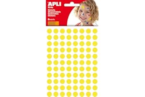 APLI Kids 13232 - Bolsa de gomets redondos 10 mm, color amarillo, 6 hojas