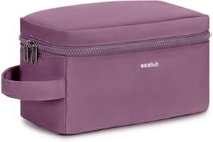 Ecohub Wodoodporna Podróżna Kosmetyczka Męska, Duża Pojemność Kosmetyczka Męska, Torba Do Golenia, Wodoodporna Separacja na Mokro I Sucho Z Recyklingu Kosmetyczka Dla Mężczyzn, Wash Bag(Różowy)