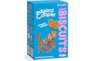 EDGARD COOPER Edgard & Cooper Snack per cani, Bravo Biscotti, (Salmone/Pollo, 1 x 400g Bag), Senza cereali, ricco di proteine e carne fresca di qualità, con aminoacidi essenziali