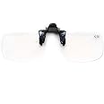 Reading Glasses Clip On Flip Up Magnifying Reading Glasses Magnifiers Lenses Readers Unisex (+2.0)
