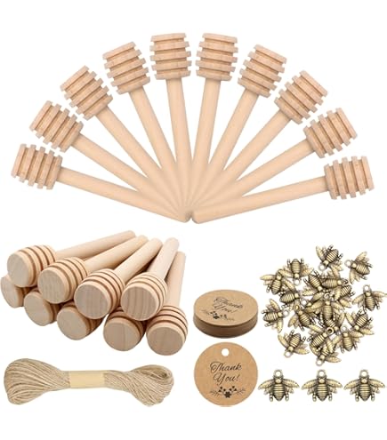 Bastoncini In Legno Per Miele - Mestolo Spargimiele Portatile - Per Barattoli Di Miele E Marmellate - Regalo Ideale - Foto 2