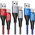 USB C Cable(1M 3-Pack),USB to USB C Fast Charger Cable Nylon Braided,3A Fast Charging Type C Lead Compatible with Samsung Galaxy S22+ S21 S20 Ultra S10 S9 A20e A21s,Huawei P10 P9,Sony Xperia,Moto G7
