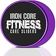 Iron Core Fitness 2 x Dual Sided Gliding Discs Core Sliders Ultimate Core Trainer- Gym Home Abdominal Total Body Workout Equipment. Use on ALL surfaces.