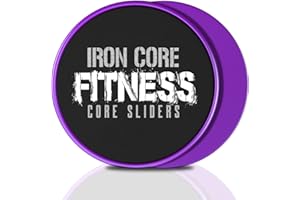 Iron Core Fitness 2 discos deslizantes de doble cara Core Sliders Ultimate Core Trainer - Equipo de entrenamiento abdominal para gimnasio en casa, uso en todas las superficies.