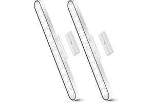 REALKY Under Cabinet Kitchen Lights, 6000K Dimmable Wireless Motion Sensor Wall Lights, USB-C 2500mAh Rechargeable Battery Operated LED Lights Indoor for Kitchen, Cupboard, Wardrobe, Stair and Mirror, 2 Pack