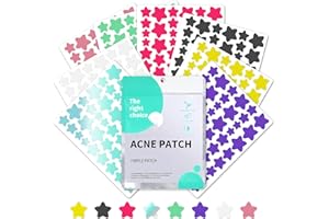 YAMAIDUO 408 Piezas Parches Granos Estrella, Hidrocoloides Pimple Patches Uso Diurno y Nocturno 2 en 1, Invisibles Acne Patch de Absorción Natural Transpirable con Aceite de Té y Ácido Salicílico