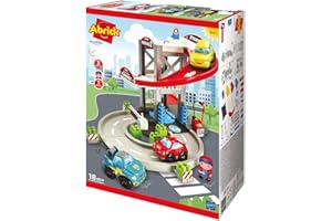 Jouets Ecoiffier - 3011 - Garage - 3 Véhicules + 1 Personnage - Abrick - Dès 18 Mois - Fabriqué en France