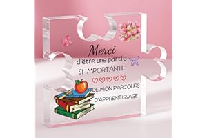 Welsky Cadeau Maitresse D'école, Cadeau Maitresse Professeur D'école Fin D'année Acrylique Plaque, Merci Maitresse Cadeau Décoration