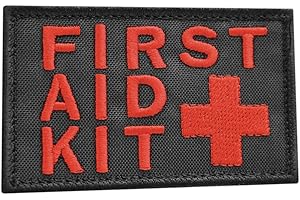 2AFTER1 First Aid Kit 2x3.25 Red/Black IFAK Medic Med Trauma Paramedic Morale Hook Patch