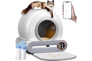 GESEILAY Lettiera Elettrica Autopulente XXL per Gatti Con App - Self Cleaning Automatica per Gatti Grandi (Tipo A)