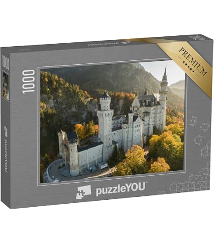 PuzzleYOU 2000 Teile Puzzle – Schloss Neuschwanstein Luftbild, Deutschland