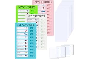 Nelxsene 4 Pezzi Lavagne per Liste di Cose da Fare, My Chores, Schede Della,per Bambini e Adulti，Tabella di Comportamento Giornaliera Portatile con 10 Fogli Bianchi