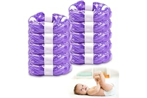 Forbabe 10 Stück Nachfüllfolie für Windeleimer, 4,5m Hohe Kapazität Windeleimer Nachfüllbeutel - Bis zu 320 Windeln, Kompatibel mit Nachfüllkassetten von Angelcare/Tommee Tippee/Litter Locker - Lila