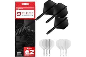Target Darts K-Flex Integrated Dart Flights and Shafts, Kflex 9 Pack Bundle, Wielopak - K Flex 3 kolory | Czarny, Biały, Przezroczysty, Czerwony, Zielony, Niebieski, Różowy, Pomarańczowy, Żółty