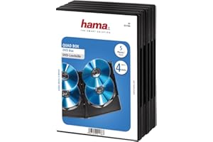 ‎HAMA Hama DVD-Hülle für 4 DVDs (auch passend für CDs und Blu-Rays, mit Folie zum Einstecken des Covers) 5er-Pack, schwarz, 00051186, 5 Pack