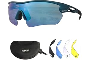 OUTDOORSPARTA Occhiali da ciclismo sportivi polarizzati occhiali da ciclismo occhiali da guida con 5 lenti intercambiabili per adulti