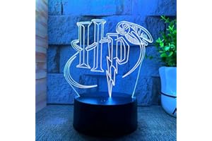 Deluisho Anime 3d Ha-rry Lámpara, Ha-rry Po-t Lámpara, Anime 3d Led Night Light, Luz Nocturna Estereoscópica de 16 Colores con Toque Inteligente, Regulable y Visual