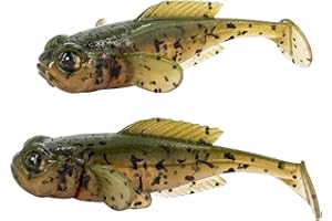 FISHN Set di 5 pesci di gomma GOBYONE 7,6 cm 9 gr ultra realistici per la pesca di pesce persico e