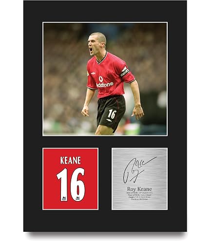 Stampa Con Autografo Jaap Stam Manchester United | Poster A4 Con Cornice Nera | Regalo Per Tifosi