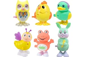 Capgoost Juguete de cuerda de Pascua, 6 piezas de juguetes para niños de Pascua, juguete de pollo de Pascua, juguete para el viento, juguetes de mecanismo, cesta de Pascua, rellenos de regalos de