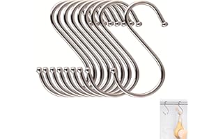 YEENANO S Haczyki, 10 sztuk haczyków kuchennych S haczyki wiszące metalowe haczyki wiszące ze stali nierdzewnej haczyki do roślin sypialnia szafa mięso haczyki na przybory kuchenne multipopused S wiszące