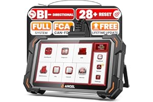ANCEL Scanner OBD2 DS500 Elite Outil de diagnostic bidirectionnel pour voiture avec plus de 28 services de réinitialisation, test actif, CAN-FD, FCA Autoauth, mise à niveau gratuite à vie