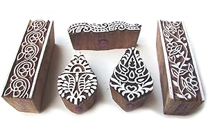 ROYAL KRAFT Décoratif Bordure et Feuille Designs Bois Bloc Tampons (Set de 5)