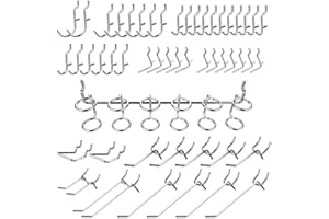 OCGIG 50tlg Pegboard Stecktafel Haken Set Sortiment für Organisation Storage Shop Tools Werkbank