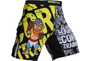 Hardcore Training Doodles Black Homme Combat Shorts Arts Martiaux MMA BJJ Fitness Muay Thai Boxe Grappling No Gi