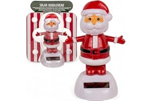 MIJOMA Figurine mobile à énergie solaire - En plastique - Avec cellule solaire - Hauteur : 10 cm - Pas besoin de piles - Pour rebords de fenêtre, voitures et endroits ensoleillés - Père Noël rouge