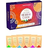 Indian Karigar Starch Holi Gulal for Holi Colour 480g 6 Flavor × 80g Herbal Gulal Organic Holi Colours for Family Non Toxic H