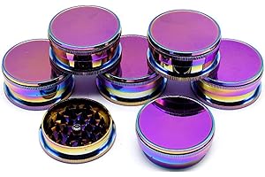 S STUARTS DIRECT LIMITED Plastic Herb Grinder 3 Part Magnetic Shark Teeth Assorted Colours, 60mm 3 Piece Herb Grinders, Portable and Pocket Size, Smell Proof Airtight Stash Compartment (Purple)