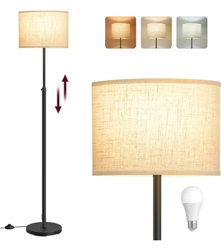 GyroVu Arc vloerlamp voor de woonkamer, vrijstaande lamp met verstelbare lampkop, 3 kleurtemperaturen, hoge lamp met voetschakelaar, gebogen hoeklamp voor slaapkamer of kantoor GyroVu Arc vloerlamp voor de woonkamer, vrijstaande lamp met verstelbare lampkop, 3 kleurtemperaturen, hoge lamp met voetschakelaar, gebogen hoeklamp voor slaapkamer of kantoor