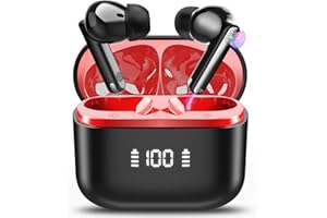 Thunelec Ecouteur Traducteur Instantané, 48H AI Traduction Vocale Instantanée Écouteurs avec 164 Langues et 5 Modes de Traduction,Rouge