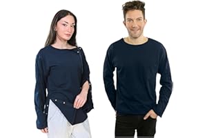 Inspired Comforts Langarmhemd für Dialyse und Chirurgie mit Verschlüssen an Schultern und Armen für Herren