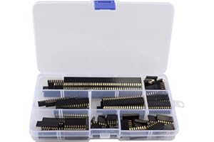 HALJIA 120 szt. 2,54 mm proste jednorzędowe żeńskie pinowe paski nagłówka PCB żeńskie złącze wtykowe do gniazda słuchawkowego kompatybilne z osłoną Arduino (4 pin/6 pin/8 pin/10 pin/12 pin/16 pin/20 pin/40 Pin)