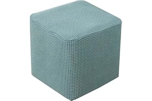 HOOWARM Funda Reposapies Terciopelo，Jacquard Cuadrado/Redonda Funda Otomana ，Elástica 40x40/60x60/70x7090X90cm Funda de Taburete ，Retirable Lavable Cubierta Otomana Funda de Puff ( Color : A4 , Size : 40x45cm