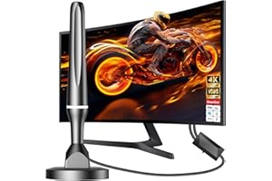 DGUPSP TV Aerial, Freeview Indoor TV Aerial with 560+ Miles Range 360° Reception, Tv Aerial Indoor with Signal Booster, TV Antenna Magnetic Base, Support VHF/UHF/DAB Radio - Orange