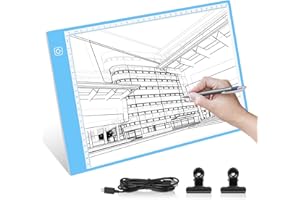 Lahrma Light Box Drawing A4 LED Lightbox for Tracing, Ultra-Thin Diamond Art Light Board Light Pad for Diamond Painting, 3 Brightness Adjustable Copy Board for Animation Sketching Design, Blue