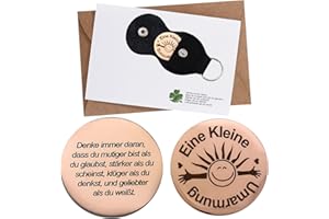 XIAONIU Eine kleine Umarmung Glücksbringer, Glücksmünze Mutmacher Geschenk, Neujahrsglücksbringer Glücksmünze für Prüfung bestanden Inspirierendes Geschenk Edelstahl Doppelseitig Rund Glücksmünze